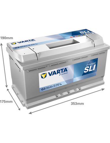 BATERÍA VARTA G3 DYNAMIC SLI 95 Ah ARRANQUE 800 + DERECHA