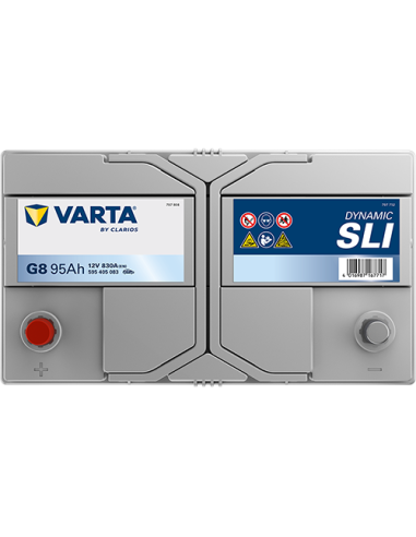 BATERÍA VARTA G8 DYNAMIC SLI 95 Ah ARRANQUE 830 + IZQUIERDA