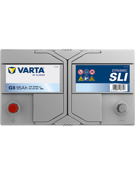 BATERÍA VARTA G8 DYNAMIC SLI 95 Ah ARRANQUE 830 + IZQUIERDA
