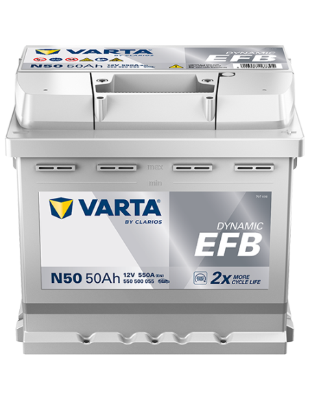BATERÍA VARTA N50 DYNAMIC EFB 50 Ah  550  ARRANQUE + DERECHA