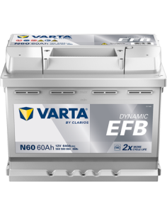 BATERÍA VARTA N60 DYNAMIC EFB 60 Ah  640  ARRANQUE + DERECHA