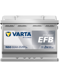 BATERÍA VARTA N60 DYNAMIC EFB 60 Ah  640  ARRANQUE + DERECHA 2