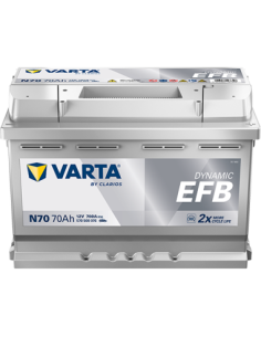 BATERÍA VARTA N70 DYNAMIC EFB 70 Ah  760  ARRANQUE + DERECHA