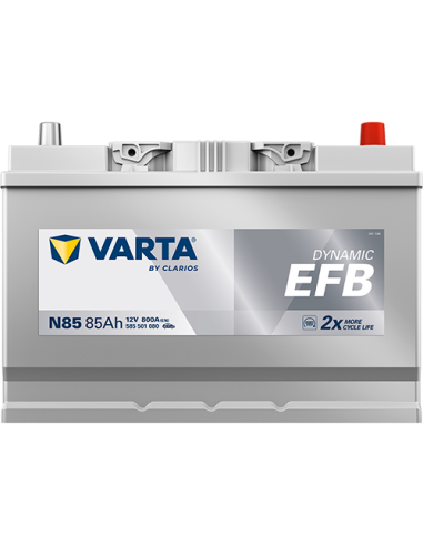 BATERÍA VARTA N85 DYNAMIC EFB 85 Ah  800  ARRANQUE + DERECHA