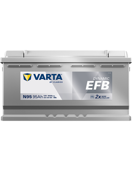 BATERÍA VARTA N95 DYNAMIC EFB 95 Ah  850  ARRANQUE + DERECHA