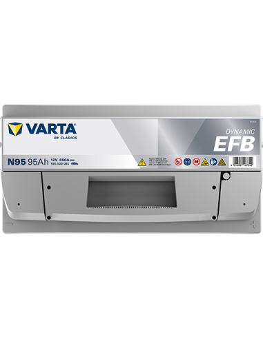 BATERÍA VARTA N95 DYNAMIC EFB 95 Ah  850  ARRANQUE + DERECHA