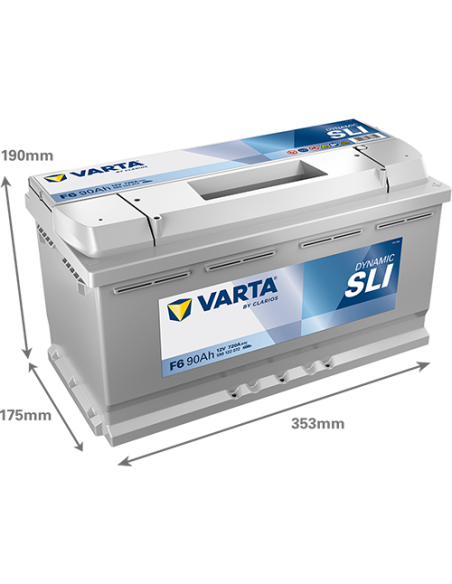 BATERÍA VARTA F6 DYNAMIC SLI 90 Ah ARRANQUE 720 + DERECHA