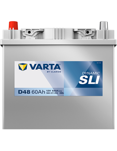 BATERÍA VARTA D48 DYNAMIC SLI 60 Ah  540  ARRANQUE + IZQUIERDA