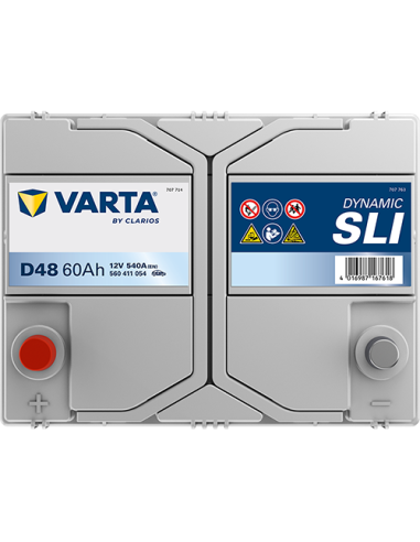 BATERÍA VARTA D48 DYNAMIC SLI 60 Ah  540  ARRANQUE + IZQUIERDA