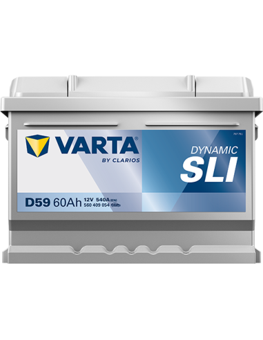 BATERÍA VARTA D59 DYNAMIC SLI 60 Ah  540  ARRANQUE + DERECHA