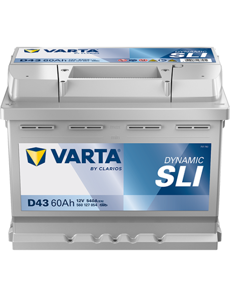 BATERÍA VARTA D43 DYNAMIC SLI 60 Ah  540  ARRANQUE + DERECHA