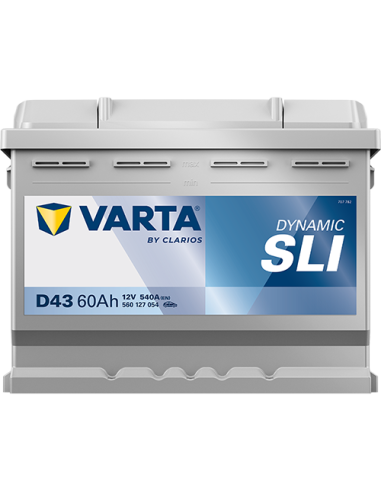 BATERÍA VARTA D43 DYNAMIC SLI 60 Ah  540  ARRANQUE + DERECHA