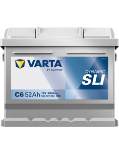 BATERÍA VARTA C6 DYNAMIC SLI 52 Ah  520  ARRANQUE + DERECHA 2