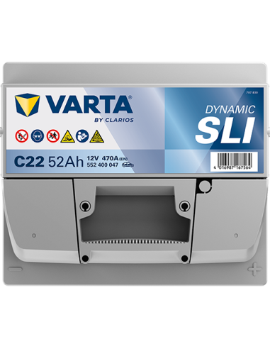 BATERÍA VARTA C22 DYNAMIC SLI 52 Ah  470  ARRANQUE + DERECHA