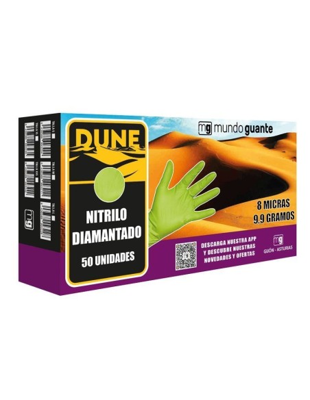 GUANTE NITRILO DIAMANTADO DUNE VERDE 50ud.