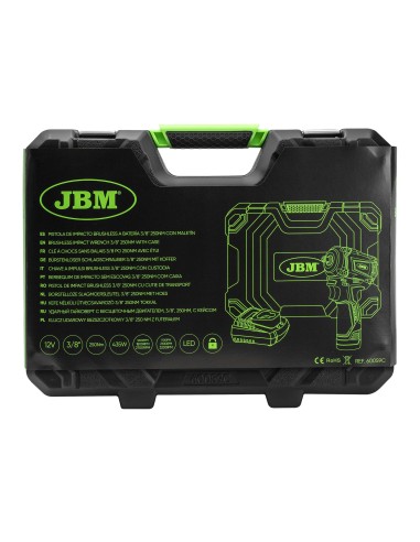 PISTOLA DE IMPACTO BRUSHLESS A BATERÍA 3/8" 250NM CON MALETÍN