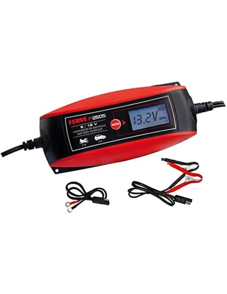 CARGADOR AUTOMÁTICO 6-12 V PARACOCHE Y MOTOCICLETA